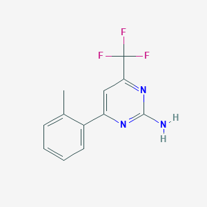 molecular formula C12H10F3N3 B13334851 2-Amino-6-(o-tolyl)-4-(trifluoromethyl)pyrimidine 