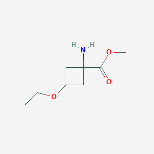 molecular formula C8H15NO3 B13334887 Rel-methyl (1s,3s)-1-amino-3-ethoxycyclobutane-1-carboxylate 