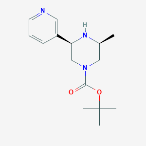 molecular formula C15H23N3O2 B13334949 Rel-tert-butyl (3S,5R)-3-methyl-5-(pyridin-3-yl)piperazine-1-carboxylate 