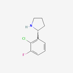 molecular formula C10H11ClFN B13334979 (R)-2-(2-Chloro-3-fluorophenyl)pyrrolidine 