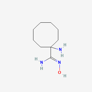 molecular formula C9H19N3O B13334996 1-amino-N'-hydroxycyclooctane-1-carboximidamide 