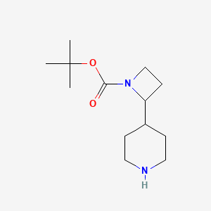 molecular formula C13H24N2O2 B13335008 Tert-butyl 2-(4-piperidyl)azetidine-1-carboxylate 