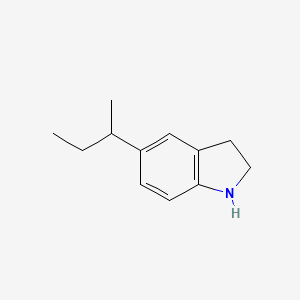 molecular formula C12H17N B13335041 5-(Butan-2-YL)-2,3-dihydro-1H-indole 