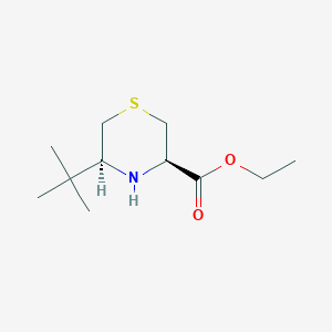 molecular formula C11H21NO2S B13335048 Rel-ethyl (3R,5S)-5-(tert-butyl)thiomorpholine-3-carboxylate 