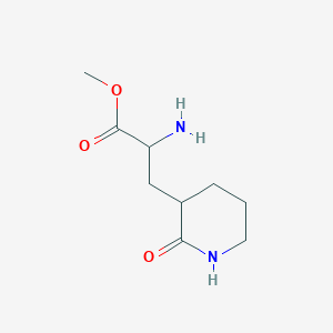 molecular formula C9H16N2O3 B13335074 Methyl 2-amino-3-(2-oxopiperidin-3-yl)propanoate 