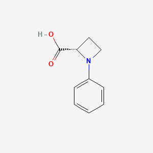 molecular formula C10H11NO2 B13335219 (S)-1-Phenylazetidine-2-carboxylic acid 