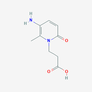 molecular formula C9H12N2O3 B13335544 3-(5-Amino-6-methyl-2-oxo-1,2-dihydropyridin-1-yl)propanoic acid 