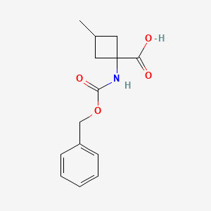 molecular formula C14H17NO4 B13335935 1-(((Benzyloxy)carbonyl)amino)-3-methylcyclobutane-1-carboxylic acid 