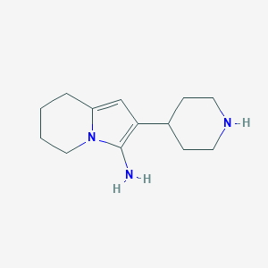 molecular formula C13H21N3 B13335972 2-(Piperidin-4-yl)-5,6,7,8-tetrahydroindolizin-3-amine 