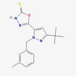 5-[3-(tert-butyl)-1-(3-methylbenzyl)-1H-pyrazol-5-yl]-1,3,4-oxadiazole-2-thiol