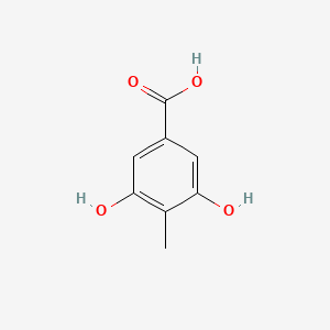 molecular formula C8H8O4 B1333603 3,5-Dihydroxy-4-methylbenzoic acid CAS No. 28026-96-2