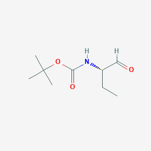 molecular formula C9H17NO3 B133361 Carbamic acid, [(1S)-1-formylpropyl]-, 1,1-dimethylethyl ester (9CI) CAS No. 153371-25-6