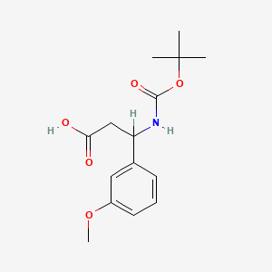 molecular formula C15H21NO5 B1333619 3-((tert-Butoxycarbonyl)amino)-3-(3-methoxyphenyl)propanoic acid CAS No. 284493-53-4