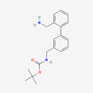 molecular formula C19H24N2O2 B13336263 tert-Butyl ((2'-(aminomethyl)-[1,1'-biphenyl]-3-yl)methyl)carbamate 