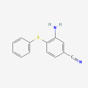 molecular formula C13H10N2S B1333642 3-Amino-4-(phenylsulfanyl)benzenecarbonitrile CAS No. 337923-85-0