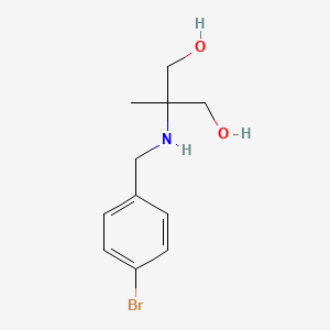 molecular formula C11H16BrNO2 B13336813 2-{[(4-Bromophenyl)methyl]amino}-2-methylpropane-1,3-diol 