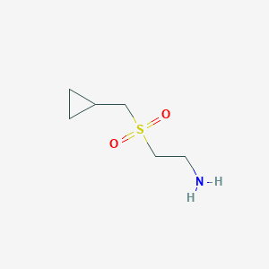 molecular formula C6H13NO2S B13336836 2-((Cyclopropylmethyl)sulfonyl)ethan-1-amine 