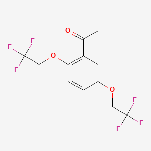 molecular formula C12H10F6O3 B1333704 1-(2,5-双(2,2,2-三氟乙氧基)苯基)乙酮 CAS No. 76784-40-2