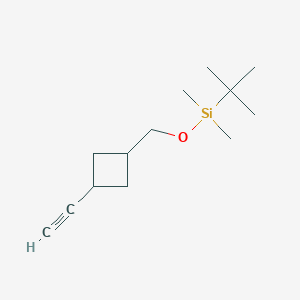 molecular formula C13H24OSi B13337120 tert-Butyl((3-ethynylcyclobutyl)methoxy)dimethylsilane 