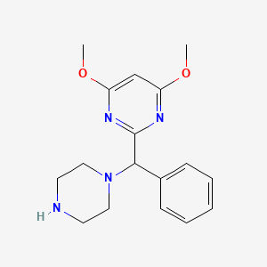 molecular formula C17H22N4O2 B1333713 4,6-Dimethoxy-2-[phenyl(piperazin-1-yl)methyl]pyrimidine CAS No. 354563-89-6