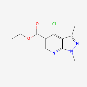 molecular formula C11H12ClN3O2 B1333718 Ethyl 4-chloro-1,3-dimethyl-1h-pyrazolo[3,4-b]pyridine-5-carboxylate CAS No. 20481-15-6
