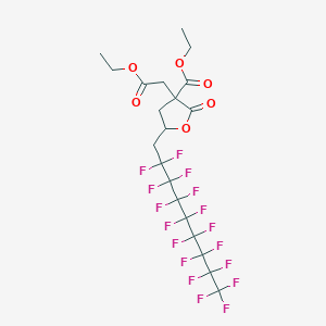 molecular formula C20H17F17O6 B1333720 Ethyl 3-(2-ethoxy-2-oxoethyl)-5-(2,2,3,3,4,4,5,5,6,6,7,7,8,8,9,9,9-heptadecafluorononyl)-2-oxooxolane-3-carboxylate CAS No. 674786-75-5