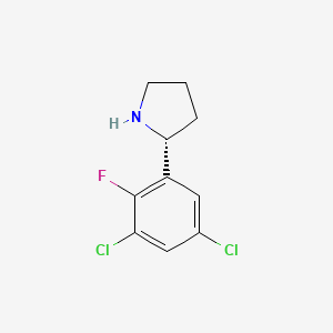molecular formula C10H10Cl2FN B13337313 (R)-2-(3,5-Dichloro-2-fluorophenyl)pyrrolidine 