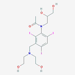 molecular formula C16H23I3N2O5 B13337355 N-(3-((Bis(2-hydroxyethyl)amino)methyl)-2,4,6-triiodophenyl)-N-(2,3-dihydroxypropyl)acetamide 