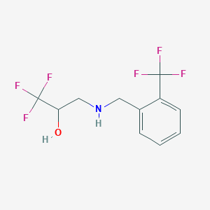 molecular formula C11H11F6NO B1333767 1,1,1-Trifluoro-3-{[2-(trifluoromethyl)benzyl]-amino}-2-propanol CAS No. 453557-79-4