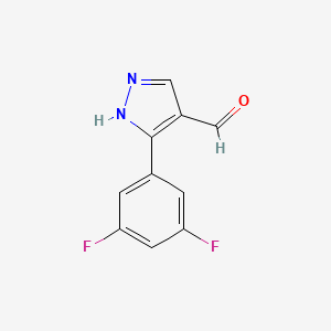 molecular formula C10H6F2N2O B1333774 3-(3,5-difluorophenyl)-1H-pyrazole-4-carbaldehyde CAS No. 875664-59-8