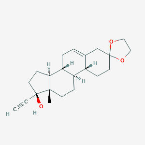 molecular formula C22H30O3 B133379 Spiro[3H-cyclopenta[a]phenanthrene-3,2'-[1,3]dioxolane] 19-Norpregn-5-en-20-yn-3-one deriv. CAS No. 22170-58-7