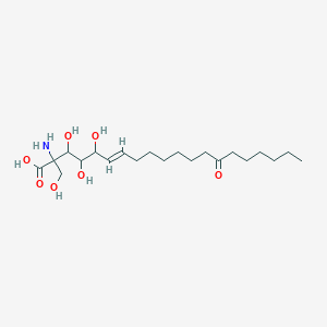 molecular formula C21H39NO7 B133380 (E)-2-amino-3,4,5-trihydroxy-2-(hydroxymethyl)-14-oxoicos-6-enoic acid CAS No. 145401-47-4
