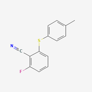 molecular formula C14H10FNS B1333804 2-Fluoro-6-(4-methylphenylthio)benzonitrile CAS No. 175204-11-2