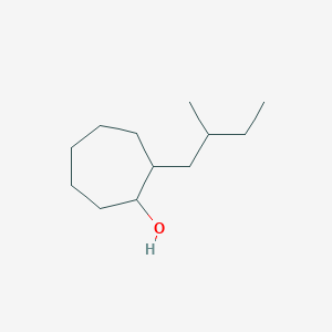 molecular formula C12H24O B13338553 2-(2-Methylbutyl)cycloheptan-1-ol 