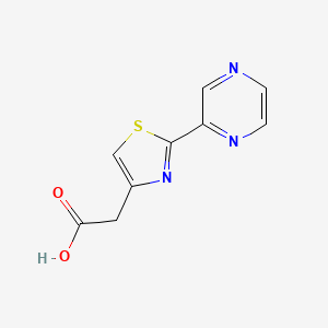 2-(2-Pyrazin-2-yl-1,3-thiazol-4-yl)acetic acid