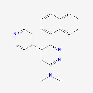 molecular formula C21H18N4 B13338870 N,N-Dimethyl-6-(Naphthalen-1-Yl)-5-(Pyridin-4-Yl)pyridazin-3-Amine 