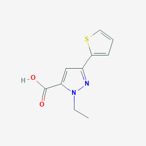 2-Ethyl-5-thiophen-2-ylpyrazole-3-carboxylic acid