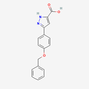 molecular formula C17H14N2O3 B1333900 5-(4-Benzyloxyphenyl)-1H-pyrazole-3-carboxylic acid CAS No. 795260-68-3