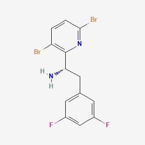 molecular formula C13H10Br2F2N2 B13339022 (S)-1-(3,6-Dibromopyridin-2-yl)-2-(3,5-difluorophenyl)ethan-1-amine 