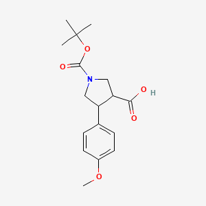 molecular formula C17H23NO5 B1333952 1-(tert-Butoxycarbonyl)-4-(4-methoxyphenyl)pyrrolidine-3-carboxylic acid CAS No. 851484-94-1