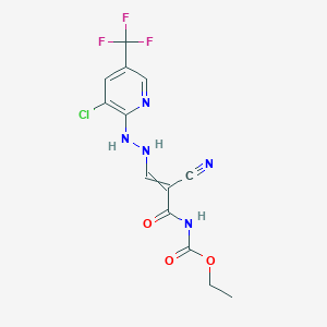 ethyl N-[3-[2-[3-chloro-5-(trifluoromethyl)pyridin-2-yl]hydrazinyl]-2-cyanoprop-2-enoyl]carbamate
