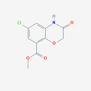 molecular formula C10H8ClNO4 B133396 Methyl 6-chloro-3-oxo-3,4-dihydro-2H-benzo[b][1,4]oxazine-8-carboxylate CAS No. 123040-75-5