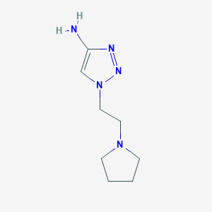 molecular formula C8H15N5 B13339613 1-[2-(pyrrolidin-1-yl)ethyl]-1H-1,2,3-triazol-4-amine 