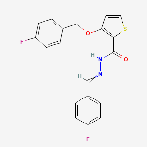 3-[(4-fluorophenyl)methoxy]-N-[(4-fluorophenyl)methylideneamino]thiophene-2-carboxamide