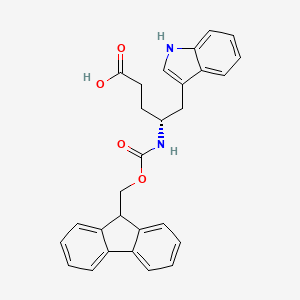 molecular formula C28H26N2O4 B1333999 (4R)-4-{[(9H-Fluoren-9-ylmethoxy)carbonyl]amino}-5-(1H-indol-3-yl)pentanoic acid CAS No. 917099-01-5