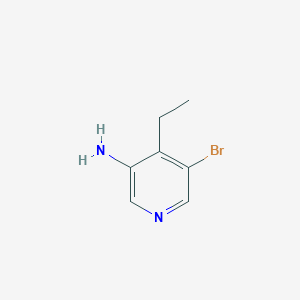 molecular formula C7H9BrN2 B13340060 5-Bromo-4-ethylpyridin-3-amine 