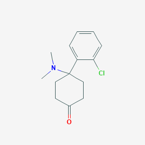 molecular formula C14H18ClNO B13340166 4-(2-Chlorophenyl)-4-(dimethylamino)cyclohexan-1-one 