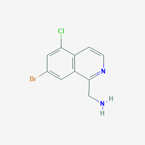 molecular formula C10H8BrClN2 B13340176 (7-Bromo-5-chloroisoquinolin-1-yl)methanamine 