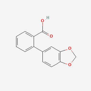 molecular formula C14H10O4 B1334045 2-Biphenyl-[1,3]dioxol-5-yl-carboxylic acid CAS No. 24351-54-0