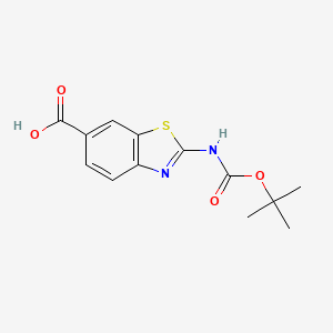 molecular formula C13H14N2O4S B1334047 2-N-Boc-amino-4-benzothiazole-6-carboxylic acid CAS No. 225525-50-8